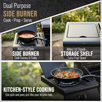 CosmoGrill Pro Deluxe 5 Gas Burner 4+1 Barbecue Grill, Steel Warming Rack, Side-Burner, Built-in Temperature Gauge for Home Garden Party Outdoor Cooking (93411)