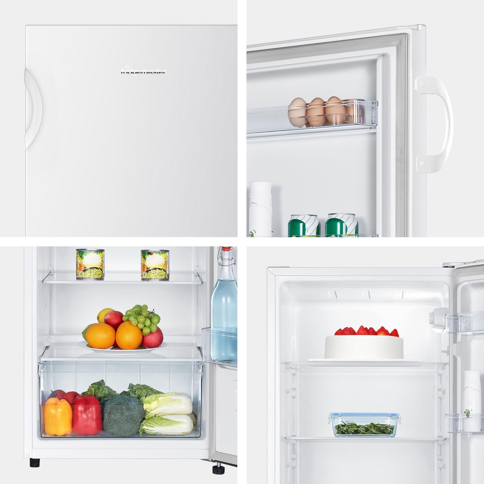 Fridgemaster MTL55242E Freestanding Upright Larder Fridge, Reversible Door, 242 Litre, 55cm Width, White, E Rated