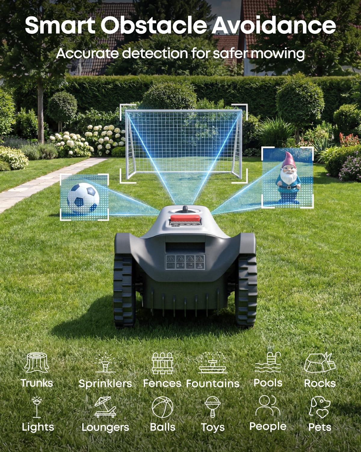 eufy New Robot LawnMower C15 without Boundary Cable with Garage, 500 m² Coverage, TrueVision, No RTK, No Signal Issue, Hands-Free Auto Mapping, Animal Safe, Smart Navigation, Ride on Edge Cutting