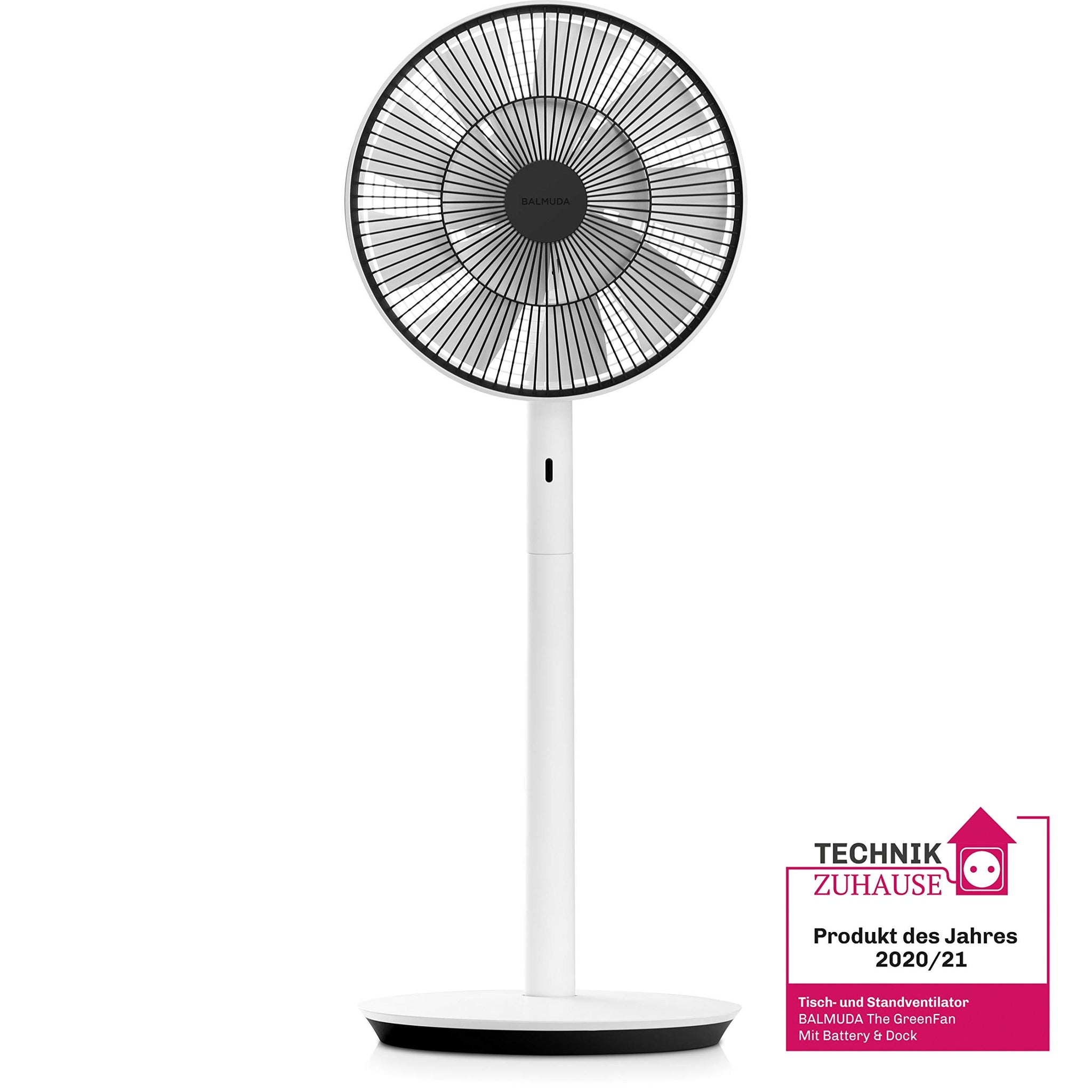 BALMUDA The GreenFan | 2021 | Floor / Table Fan | DC Motor | Quiet 13 dB | 1.5 W Energy Saving | 15 m Range | Air Circulator | Design | Made in Japan | Eco | EGF-1700 (White x Black)