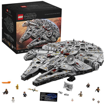 compare product LEGO Star Wars Millennium Falcon, UCS Set for Adults, Model Kit to Build with Han Solo, Princess Leia & Chewbacca Minifigures, Plus Droid Figure, Collectible Gifts for Teenagers, Boys and Girls 75192
