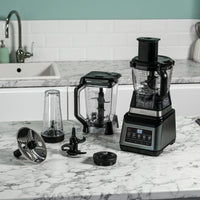 Ninja 3-in-1 Food Processor & Blender with 5 Automatic Programs: Blend, Max Blend, Chop, Mix, Puree, 1.8L Bowl, 2.1L Jug, 700ml Cup, 1200W, Dishwasher Safe Parts, Auto-iQ, Black BN800UK
