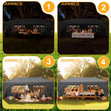 JUMMICO 3x6m Pop Up Gazebo with Sides, Heavy Duty Waterproof Marquee, 6 Removable Sidewalls, UV50+, Adjustable Height, Folding Shelter with Carry Bag for Garden, Weddings, Events - Grey