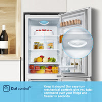 Fridgemaster MC50175A 50cm Freestanding 60/40 Fridge Freezer - 175-litre capacity with Crisper box - Reversible Door - 4 Star Freezer Rating - LED Lighting -Mechanical Control- White - Energy Class E