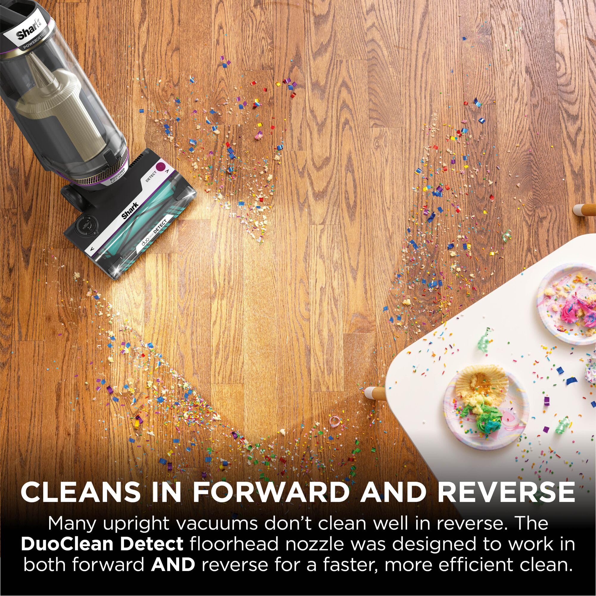 Shark PowerDetect Corded Upright Vacuum Cleaner, DuoClean Detect, Reverse Clean, Anti Hair Wrap Plus, Anti-Allergen, 8m Cord, 1.3L, Dusting Brush, Pet, Crevice, Multi Surface Tools & Bag, AZ3900UKTBK