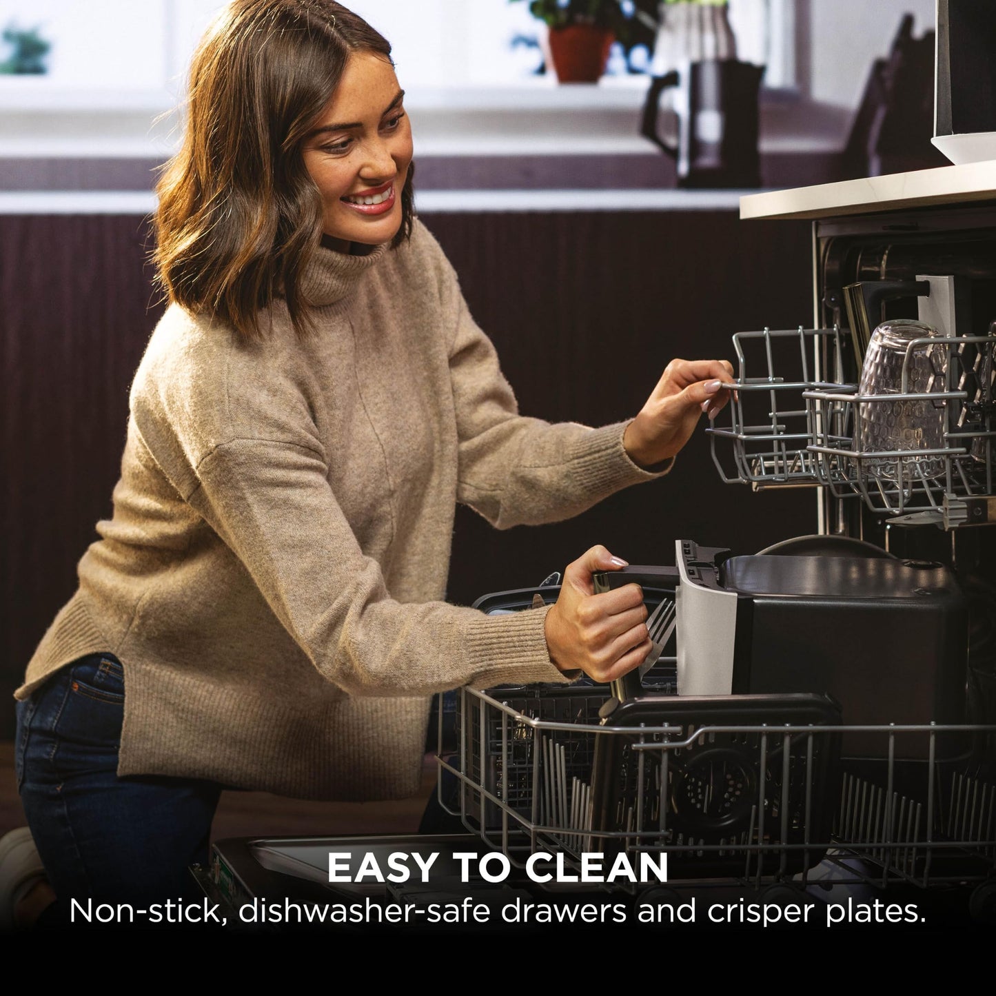 Ninja MAX Dual Zone Digital Air Fryer, 2 Drawers, 9.5L, 6-in-1, Uses No Oil, Air Fry, Max Crisp, Roast, Bake, Reheat, Dehydrate, Non-Stick, Dishwasher Safe Baskets, Stone Gold DZ400UKSTGD