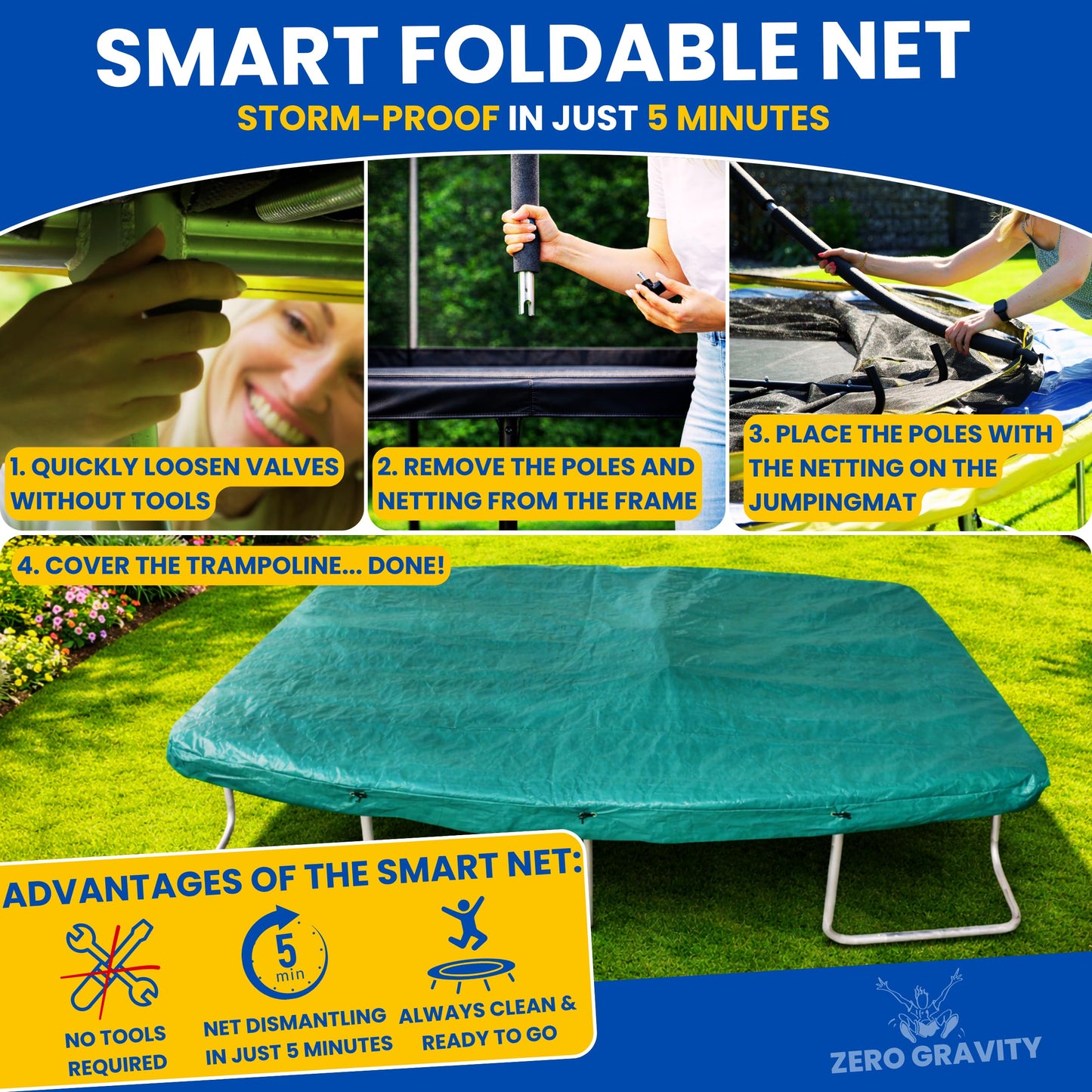 ZERO GRAVITY Ultima 5 Rectangular Barrel Trampoline in 3 Sizes. High Specification with Safety Enclosure Netting and Ladder (10ft x 7ft Barrel)