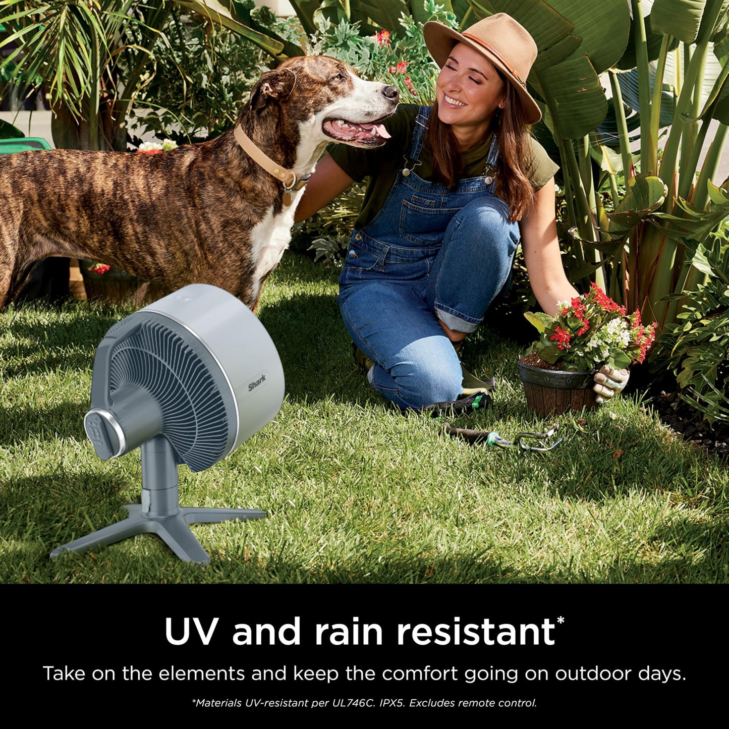 Shark FlexBreeze TableMate Cordless Fan, High-Velocity, Indoor & Outdoor Use, 20m Cooling Reach, Quiet & Portable, Weather-Resistant, 5 Speeds, Oscillating, Remote Control, FA150UK