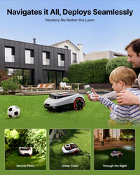 Segway Navimow i208 LiDAR Robotic Lawn Mower for 800m² with Garage M, Off-Road Wheels for 45% Slopes, Solid-state LiDAR + Vision, Auto Mapping, No Wires, No Antenna, Built-In 4G (Ship Separately)