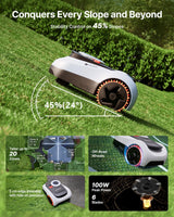 Segway Navimow i208 LiDAR Robotic Lawn Mower for 800m² with Garage M, Off-Road Wheels for 45% Slopes, Solid-state LiDAR + Vision, Auto Mapping, No Wires, No Antenna, Built-In 4G (Ship Separately)