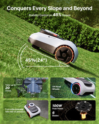 Segway Navimow i208 LiDAR Robotic Lawn Mower for 800m² with Garage M, Off-Road Wheels for 45% Slopes, Solid-state LiDAR + Vision, Auto Mapping, No Wires, No Antenna, Built-In 4G (Ship Separately)