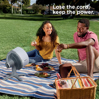 Shark FlexBreeze TableMate Cordless Fan, High-Velocity, Indoor & Outdoor Use, 20m Cooling Reach, Quiet & Portable, Weather-Resistant, 5 Speeds, Oscillating, Remote Control, FA150UK